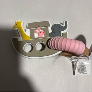 Mud Pie Silicone Teether Noah’s Ark Brown